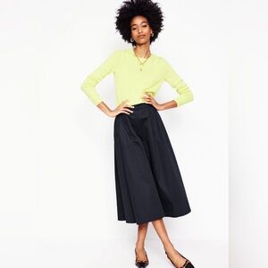 Biden Isabella Cotton Sateen Midi Skirt in Black Size 8 PETITE NWT